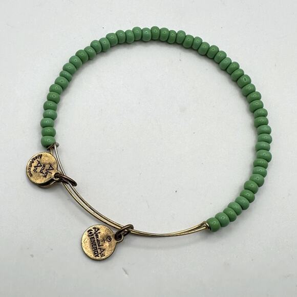 Alex & Ani Green beaded bangle bracelet beads boho bohemian casual jewelry - Picture 2 of 5